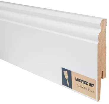 Плинтус МДФ Arbiton Loctike 107 белый 2400х100х15 мм