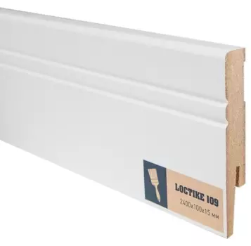 Плинтус МДФ Arbiton Loctike 109 белый 2400х100х15 мм