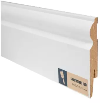 Плинтус МДФ Arbiton Loctike 110 белый 2400х110х15 мм