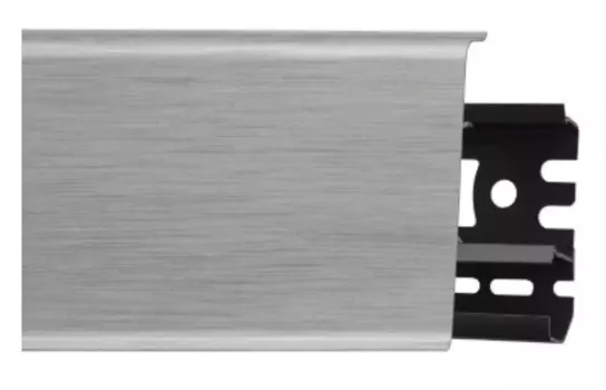 Плинтус ПВХ Arbiton Indo 41 алюминий светлый 2500х70х26 мм