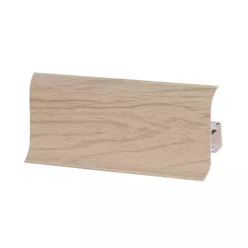 Плинтус ПВХ напольный Lider 62 мм дуб песчаный 2500 мм с мягким краем