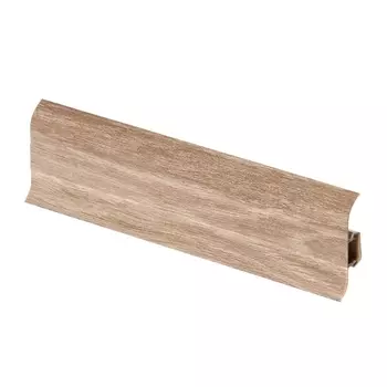 Плинтус ПВХ напольный Lider 62 мм дуб пепельный 2500 мм с мягким краем