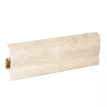 Плинтус ПВХ напольный Lider 75 мм дуб осветленный 2500 мм с мягким краем