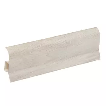 Плинтус ПВХ напольный Lider 75 мм дуб седой 2500 мм с мягким краем