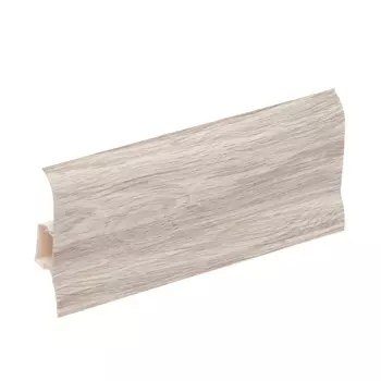 Плинтус ПВХ напольный Lider 75 мм дуб рейкьявик 2500 мм с мягким краем