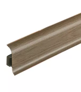 Плинтус ПВХ напольный Nexus 58 мм дуб темный 2500 мм с мягким краем