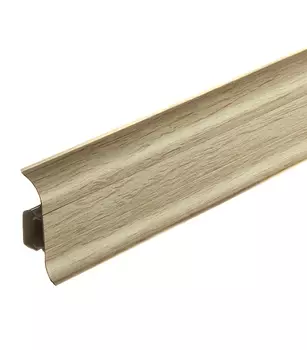 Плинтус ПВХ напольный Nexus 58 мм дуб полярный 2500 мм с мягким краем