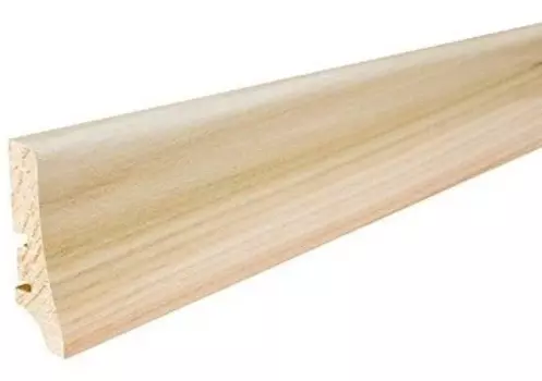 Плинтус шпонированный Barlinek P20 ясень под белым лаком 2200х58х20 мм