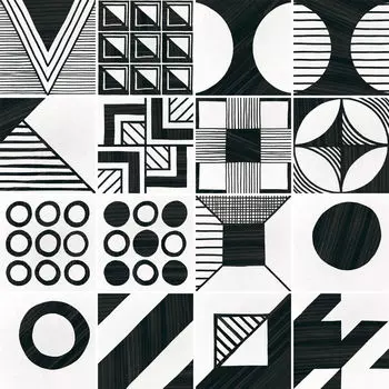 Плитка керамогранитная Equipe Caprice Deco Patchwork B&amp;W 20х20