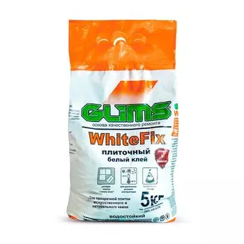 Плиточный клей Glims WhiteFix для внутренних и фасадных работ 5 кг
