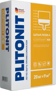 Plitonit Кф 20 кг, Шпатлевка цементная фасадная (белая)