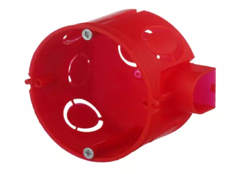 Подрозетник Промрукав для бетона круглая 64х40 мм 7 вводов IP20 с винтами красный