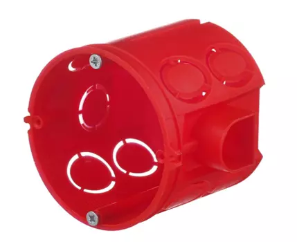 Подрозетник Промрукав для бетона круглая 64х60 мм 11 вводов IP20 с винтами красный