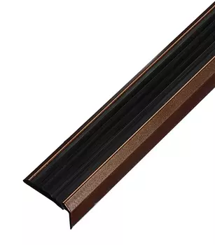 Порог для кромок ступеней 37.5х23х900 мм с резиновой вставкой медь