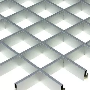 Потолок грильято Cesal CL Эконом металлик 86х86х37 мм