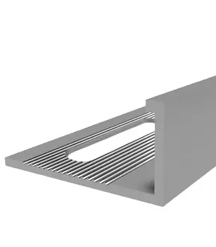 Профиль алюминиевый для кафельной плитки наружный 10х2700 мм серебро