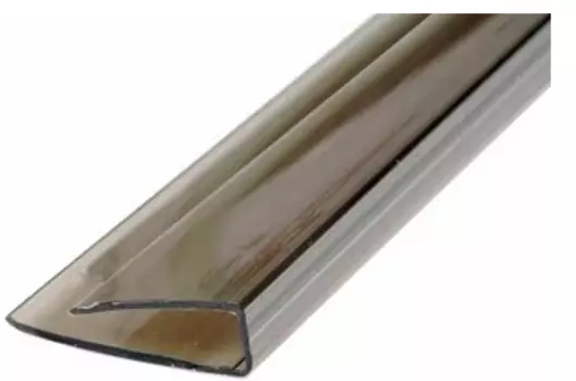 Профиль для поликарбоната торцевой П-образный 8 мм (коричневый), длина 2.1 м