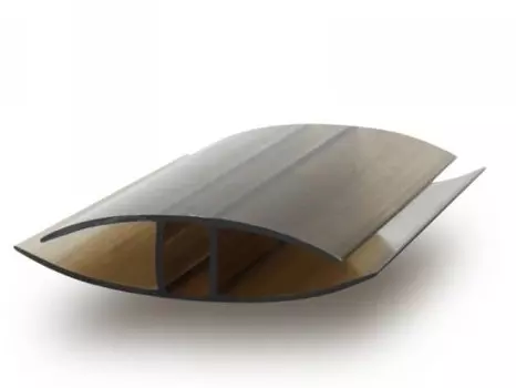 Профиль соединительный для поликарбоната разъемный бронза 6-10 мм 6000 мм