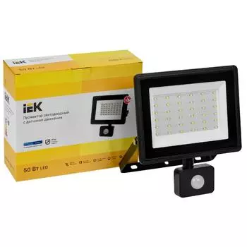 Прожектор светодиодный IEK СДО 06-50Д с датчиком движения IP54 6500K
