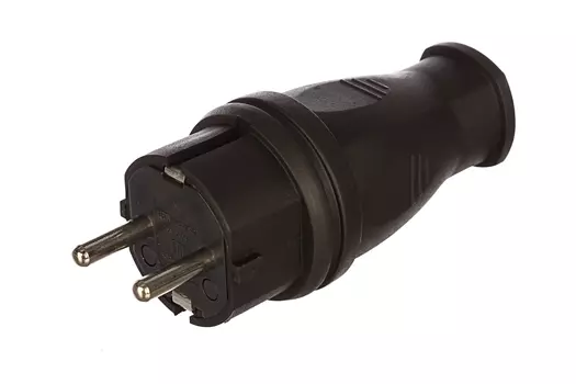 Прямая вилка каучук TDM 2Р+РЕ 16А 250В IP44 SQ0612-0001