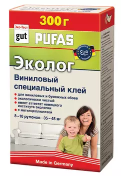 Pufas Эколог 300 г, Обойный клей для виниловых обоев,