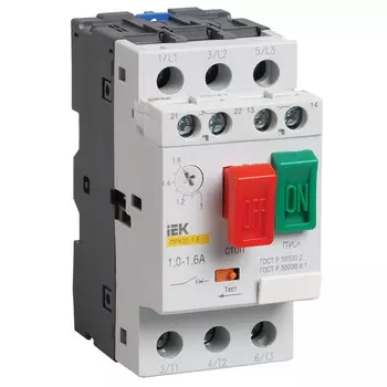 Пускатель ручной кнопочный ПРК32-6,3 In 6,3A Ir 4-6,3А 660В IEK DMS11-D63