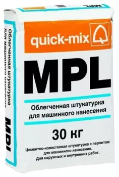 Quick-mix MPL nwa, 30 кг, Штукатурка известково-цементная для машинного нанесения