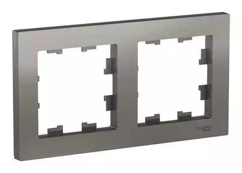 Рамка 2 поста Schneider Electric AtlasDesign ATN000902 сталь