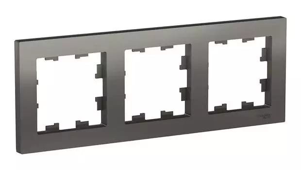 Рамка 3 поста Schneider Electric AtlasDesign ATN000903 сталь