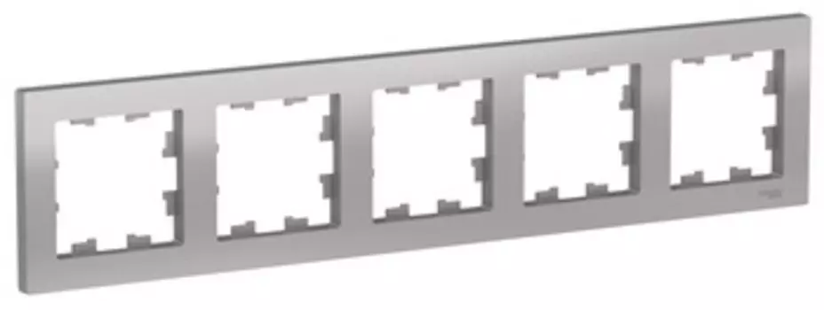 Рамка 5 местная ATN001001 Schneider Electric AtlasDesign алюминий