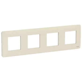 Рамка четырехместная NU200844 Schneider Unica New бежевая