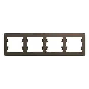 Рамка четырехместная Schneider Electric Glossa GSL000804 шоколад