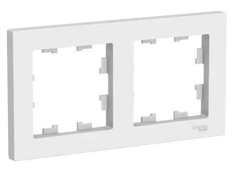 Рамка для розетки двойная Schneider Electric SE Atlas Design (белая)