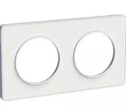 Рамка двойная Schneider Electric Odace белая 85х156х10 мм S52P804