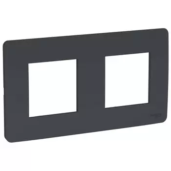 Рамка двухместная антрацит NU200454 Schneider Unica New