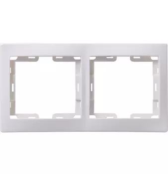 Рамка двухместная IEK Кварта горизонтальная белая