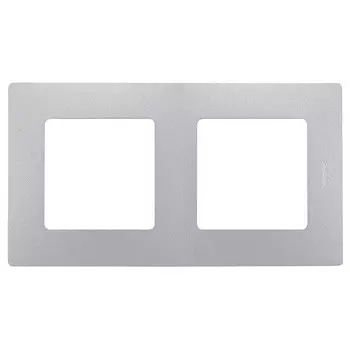Рамка двухместная Legrand Etika 672552 алюминий