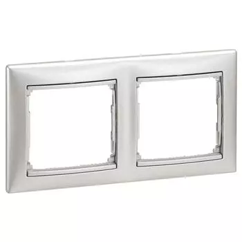 Рамка двухместная Legrand Valena 770152 горизонтальная алюминий