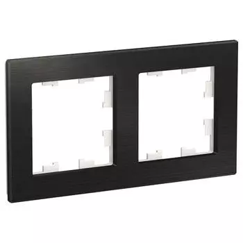 Рамка двухместная Schneider Electric AtlasDesign Nature ATN312302 металл оникс
