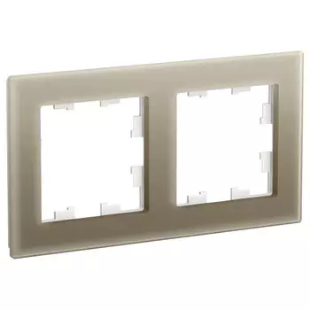 Рамка двухместная Schneider Electric AtlasDesign Nature ATN320502 стекло шампань