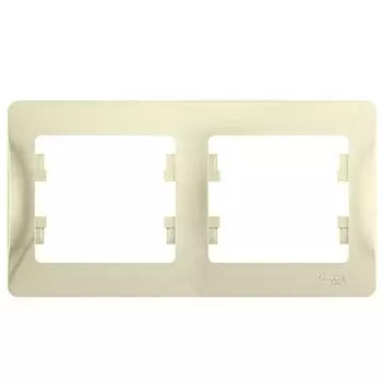 Рамка двухместная Schneider Electric Glossa GSL000202 бежевая