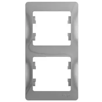 Рамка двухместная Schneider Electric Glossa GSL000306 алюминий