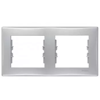 Рамка двухместная Schneider Electric Sedna SDN5800360 алюминий