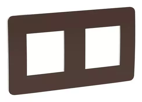 Рамка двухместная Schneider Electric Unica Studio Color NU280416 шоколад/белая
