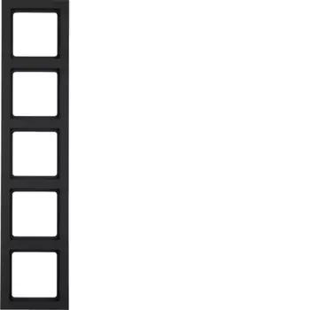 Рамка пятерная Berker Q.3 антрацит с эффектом бархата 10156096