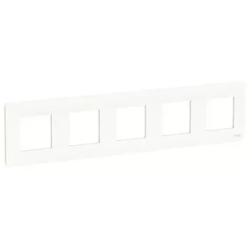 Рамка пятиместная NU201018 Schneider Unica New белая