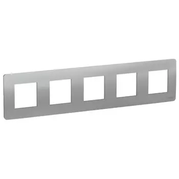 Рамка пятиместная NU201030 Schneider Unica New алюминий