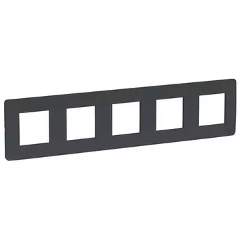 Рамка пятиместная NU201054 Schneider Unica New антрацит