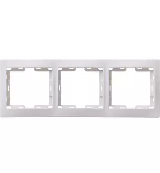 Рамка трехместная IEK Кварта горизонтальная белая