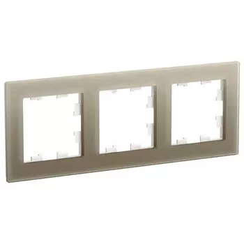 Рамка трехместная Schneider Electric AtlasDesign Nature ATN320503 стекло шампань